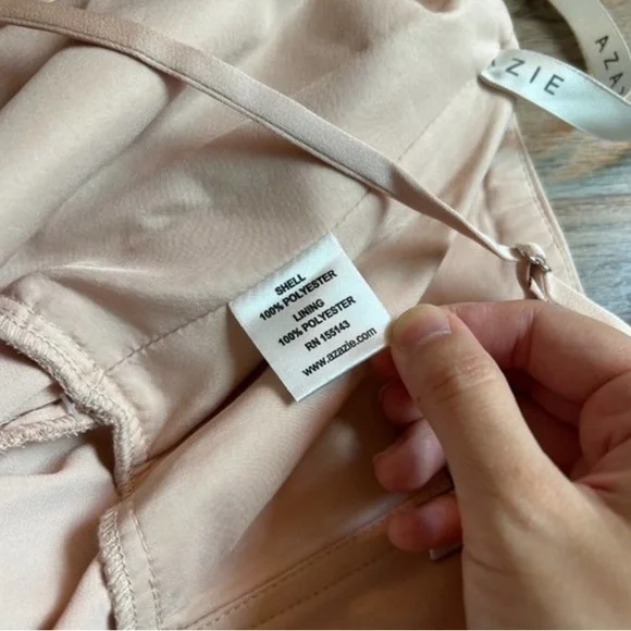 Azazie Mika Bridesmaid Dress Blush Pink Size 6 - Picture 9 of 10